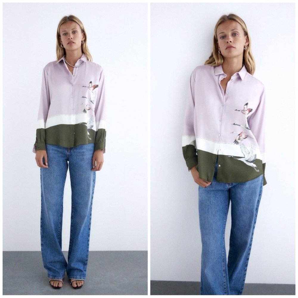 Zara Flowy Printed Shirt